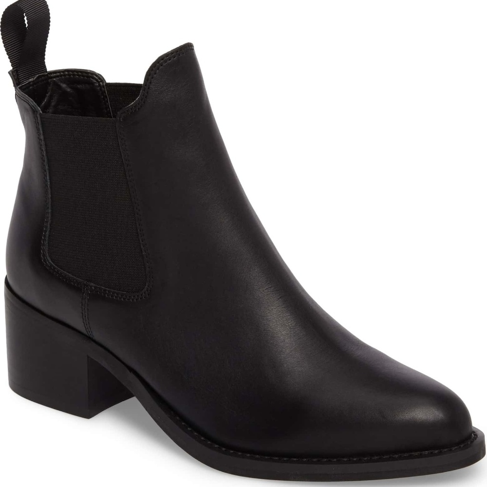 Black Chelsea boot leather